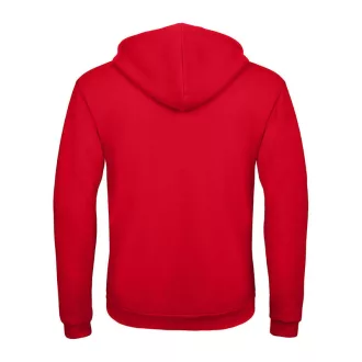   B&C férfi kapucnis pulóver, színazonos húzózsinórral O47, Red-2XL