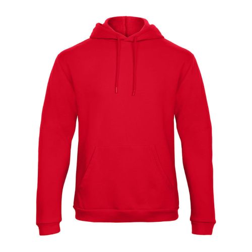 B&C férfi kapucnis pulóver, színazonos húzózsinórral O47, Red-4XL