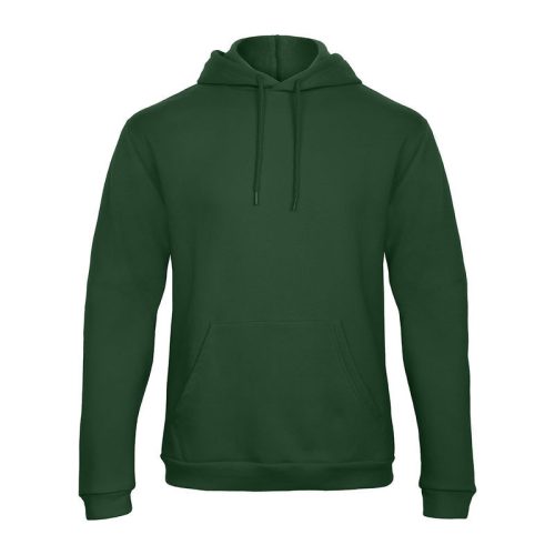 B&C férfi kapucnis pulóver, színazonos húzózsinórral O47, Bottle Green-L