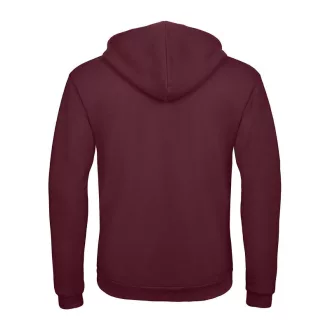   B&C férfi kapucnis pulóver, színazonos húzózsinórral O47, Burgundy-XL