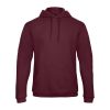 B&C férfi kapucnis pulóver, színazonos húzózsinórral O47, Burgundy-2XL