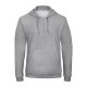 B&C férfi kapucnis pulóver, színazonos húzózsinórral O47, Heather Grey-XS