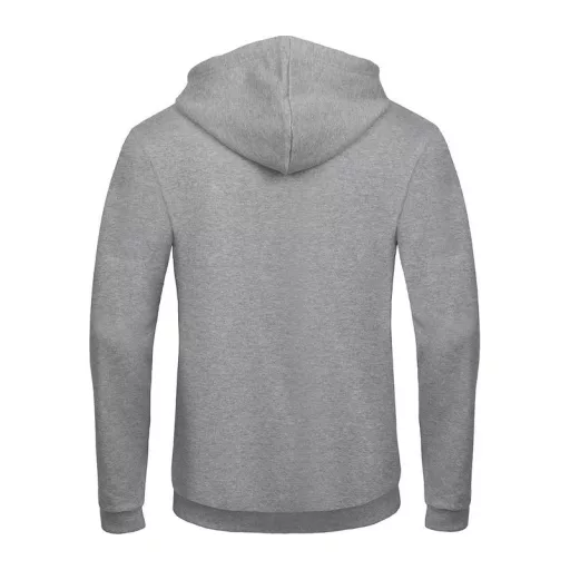 B&C férfi kapucnis pulóver, színazonos húzózsinórral O47, Heather Grey-XS