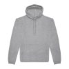 B&C férfi kapucnis pulóver, színazonos húzózsinórral O47, Heather Grey-XS