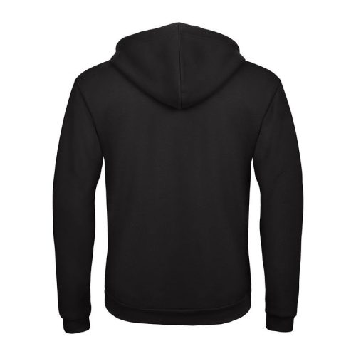 B&C cipzáras kapucnis férfi pulóver O48, Black-M