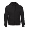 B&C cipzáras kapucnis férfi pulóver O48, Black-2XL