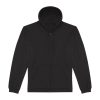 B&C cipzáras kapucnis férfi pulóver O48, Black-2XL