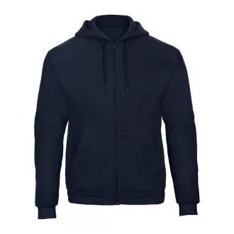B&C cipzáras kapucnis férfi pulóver O48, Navy-2XL