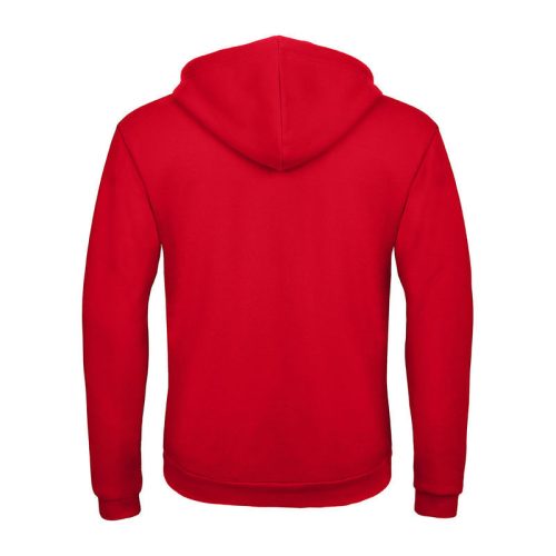 B&C cipzáras kapucnis férfi pulóver O48, Red-XL
