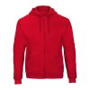 B&C cipzáras kapucnis férfi pulóver O48, Red-XL