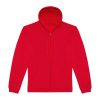 B&C cipzáras kapucnis férfi pulóver O48, Red-XL