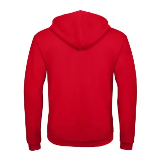 B&C cipzáras kapucnis férfi pulóver O48, Red-2XL
