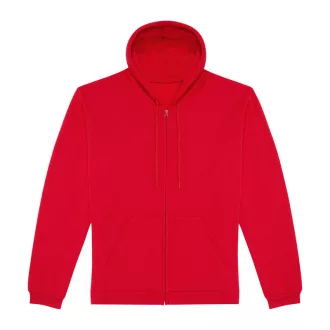B&C cipzáras kapucnis férfi pulóver O48, Red-2XL