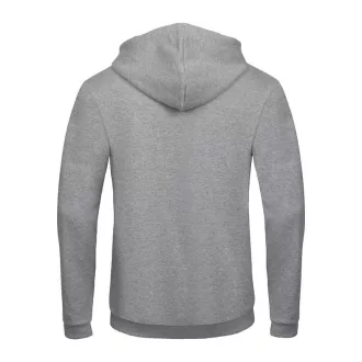B&C cipzáras kapucnis férfi pulóver O48, Heather Grey-S