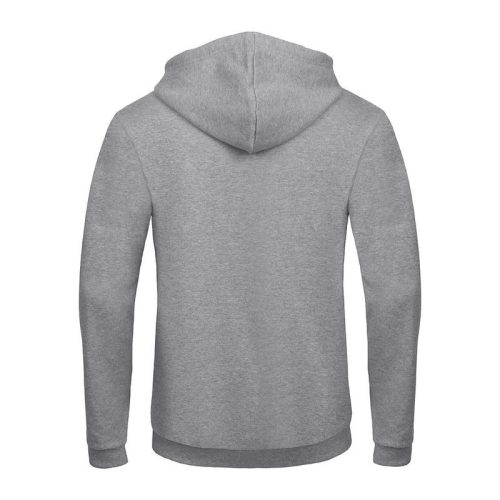 B&C cipzáras kapucnis férfi pulóver O48, Heather Grey-XS