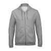 B&C cipzáras kapucnis férfi pulóver O48, Heather Grey-XS