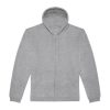 B&C cipzáras kapucnis férfi pulóver O48, Heather Grey-XS