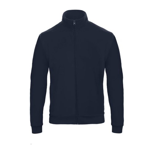 B&C galléros férfi pulóver, elején végig cipzárral O49, Navy-2XL