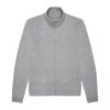 B&C galléros férfi pulóver, elején végig cipzárral O49, Heather Grey-L
