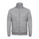 B&C galléros férfi pulóver, elején végig cipzárral O49, Heather Grey-2XL