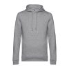 B&C kapucnis férfi pulóver kétoldali zsebekkel O78, Heather Grey-S