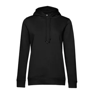   B&C kapucnis Női pulóver kétoldali zsebekkel O79, Black Pure-M
