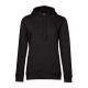 B&C kapucnis Női pulóver kétoldali zsebekkel O79, Black Pure-XL