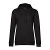 B&C kapucnis Női pulóver kétoldali zsebekkel O79, Black Pure-2XL
