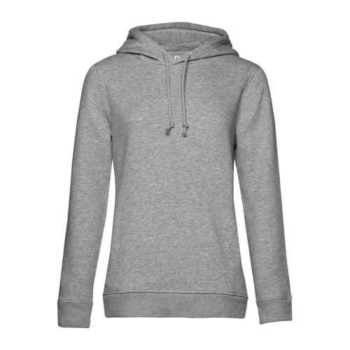 B&C kapucnis Női pulóver kétoldali zsebekkel O79, Heather Grey-S