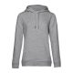 B&C kapucnis Női pulóver kétoldali zsebekkel O79, Heather Grey-S