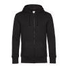 B&C cipzáros kapucnis férfi pulóver kétoldali zsebekkel O86, Black Pure-S