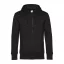 B&C cipzáros kapucnis férfi pulóver kétoldali zsebekkel O86, Black Pure-XL