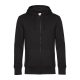 B&C cipzáros kapucnis férfi pulóver kétoldali zsebekkel O86, Black Pure-XL