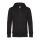 B&C cipzáros kapucnis férfi pulóver kétoldali zsebekkel O86, Black Pure-3XL