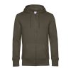 B&C cipzáros kapucnis férfi pulóver kétoldali zsebekkel O86, Khaki-2XL