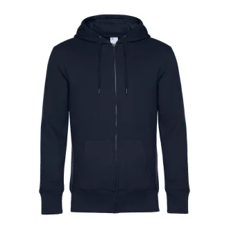   B&C cipzáros kapucnis férfi pulóver kétoldali zsebekkel O86, Night Navy Blue-M