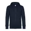 B&C cipzáros kapucnis férfi pulóver kétoldali zsebekkel O86, Night Navy Blue-M