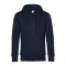B&C cipzáros kapucnis férfi pulóver kétoldali zsebekkel O86, Night Navy Blue-2XL