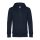 B&C cipzáros kapucnis férfi pulóver kétoldali zsebekkel O86, Night Navy Blue-XS