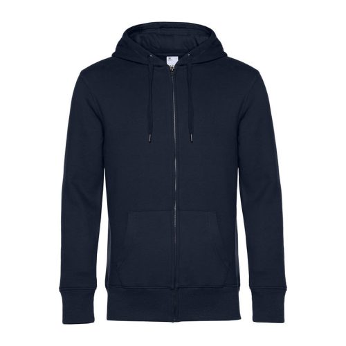 B&C cipzáros kapucnis férfi pulóver kétoldali zsebekkel O86, Night Navy Blue-XS