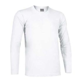 Valento TIGER, unisex hosszú ujjú pamut póló, White-S