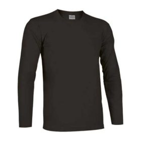 Valento TIGER, unisex hosszú ujjú pamut póló, Black-S