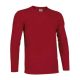 Valento TIGER, unisex hosszú ujjú pamut póló, Lotto Red-2XL