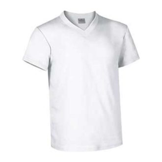 Valento TOP, unisex V-nyakú pamut póló, White-S