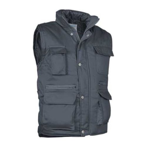 Valento REPORTER, unisex bélelt munkás mellény, 12 zsebbel, Cement Grey-2XL