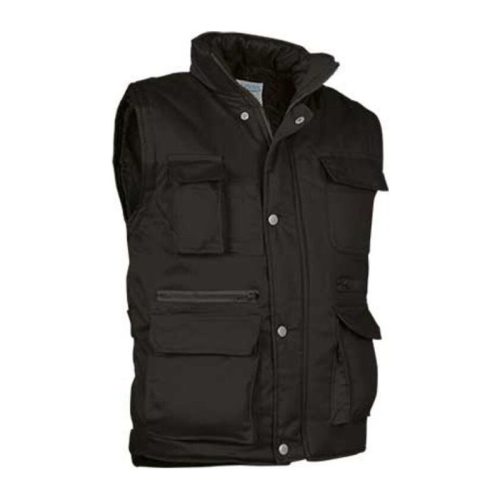 Valento REPORTER, unisex bélelt munkás mellény, 12 zsebbel, Black-2XL