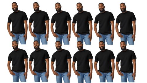 12 db-os pólócsomag Gildan GI3000 körkötött rövid ujjú férfi pamut póló, Black-XL