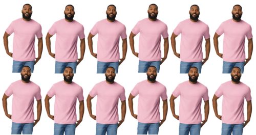 12 db-os pólócsomag Gildan GI3000 körkötött rövid ujjú férfi pamut póló, Light Pink-2XL