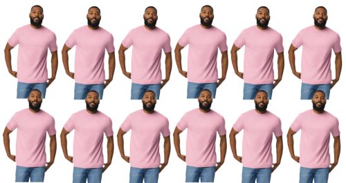 12 db-os pólócsomag Gildan GI3000 körkötött rövid ujjú férfi pamut póló, Light Pink-S
