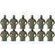 12 db-os pólócsomag Gildan GI3000 körkötött rövid ujjú férfi pamut póló, Military Green-2XL